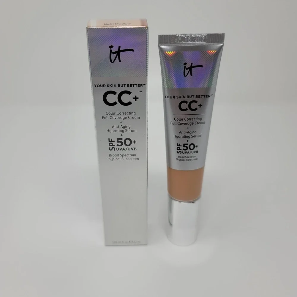 IT Cosmetics CC+ Color Correcting Full Coverage Cream Light Medium 1.08 Fl Oz